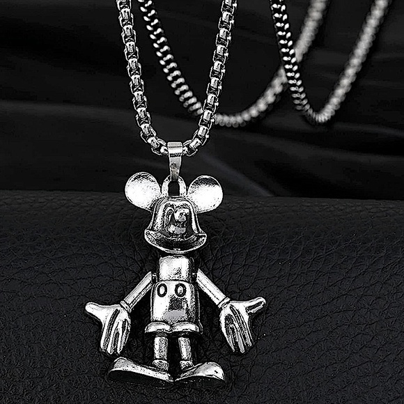 Rhinestone Mickey Mouse Full Body Necklace main image 1